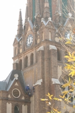 Budapest, Bke tr Szent Lszl plbniatemplom homlokzat tisztts